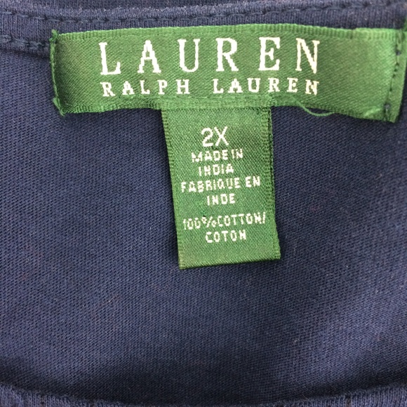 LAUREN RALPH LAUREN Navy Eyelet Short Sleeve Shirt - Picture 7 of 8